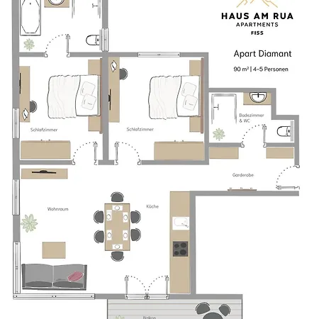 Haus Am Rua 아파트 피스
